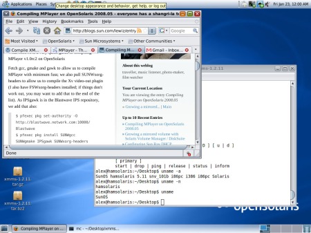 Ferestre în OpenSolaris